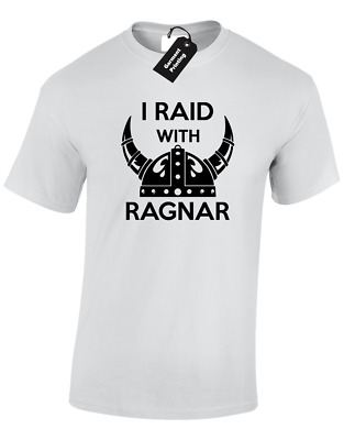 MI RAID con Ragnar Da Uomo T Shirt COOL Vichinghi THOR Valhalla Ventilatore Ragnar S - 5XL