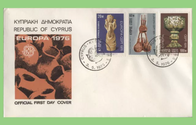 Cyprus 1976 Europa set on Official First Day Cover