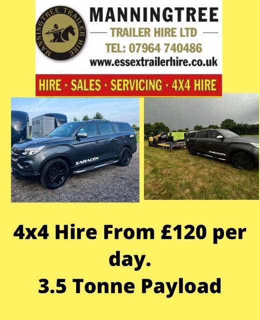 4x4 HIRE WITH TOW BAR 3.5 TONNE PAYLOAD ( Price Includes VAT) 1 Day Hire