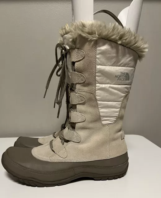 The North Face Nuptse Purna Women's 200g Boots US 9 Beige Fur Midcalf Boot