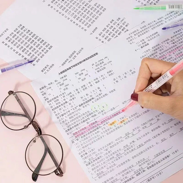 6 Pcs/set Creative double-headed highlighter markers DIY Album diary student-DB