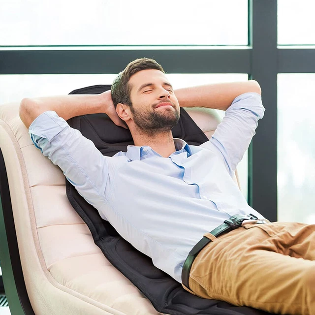 Comfortable Soft Neck Lumbar Back Heat Massage Chair Pad Seat Massager Electric