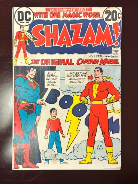 Shazam #1 Feb 1973 - 1st App & Origin Capt Marvel since Golden Age Superman DC H