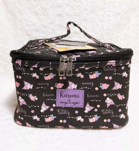 Sanrio Kuromi Vanity Pouch Multi Accessory Case Makeup Bag Black kawaii