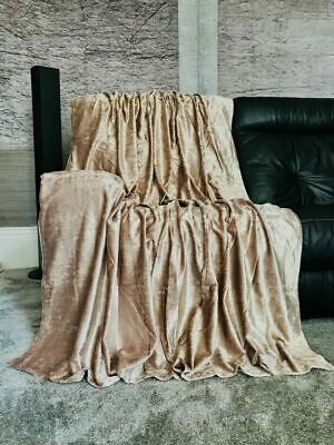 Cream crushed velvet throws 2.5m x 1.4m also red purple black silver & champagne 