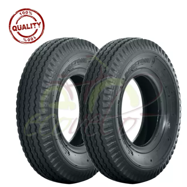 2 Pneumatici Rinforzati 6Pr Copertoni 4.80 - 8 Gomma 71J Per Carrello Rimorchio