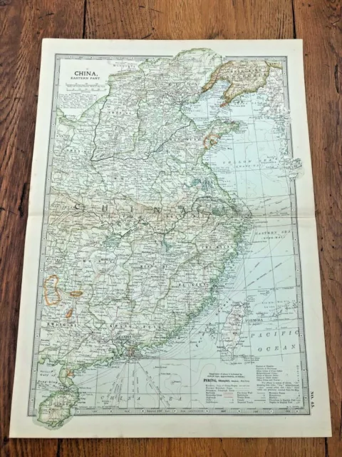 1903 large colour fold out map titled - china eastern part !