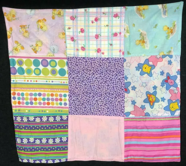 NUEVO Granja Manta Bebé Edredón TIRE Pollo Niña Rosas Metálicas Gingham Rosa