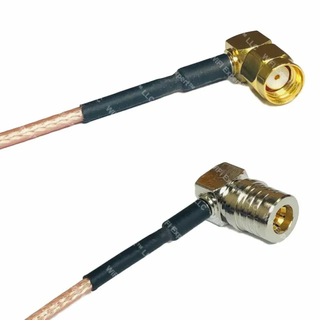 RG316 RP-SMA MALE ANGLE to QMA MALE ANGLE Coaxial RF Cable USA-US