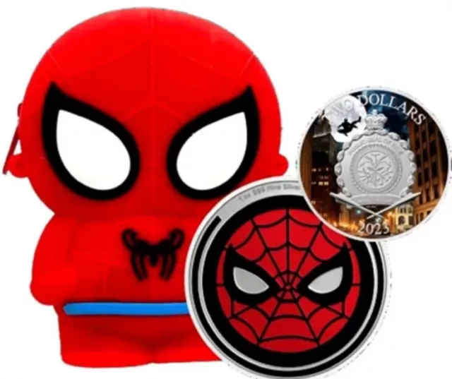 2023 Niue Colorized 1 oz Marvel Spider-Man Web-Slinger Edition .999 Silver