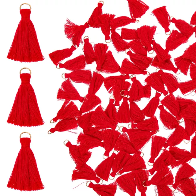 100 Pcs Rot Polyester Mini-Quasten Dekorationen Für Die Haustür Türkranz Vorn