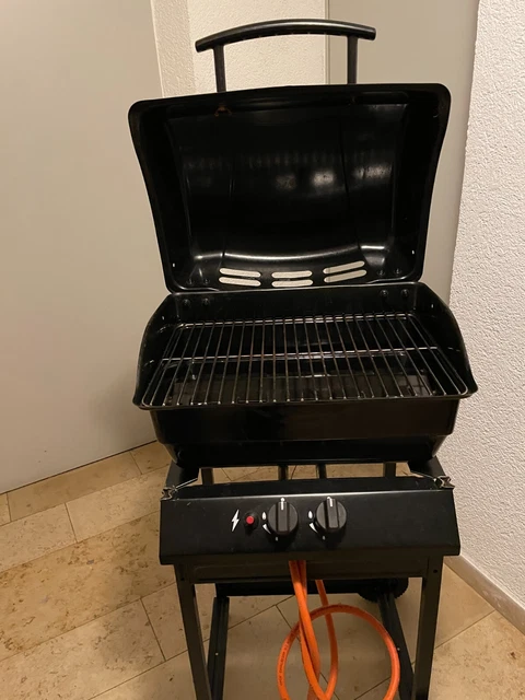 gasgrill 2 Regler für 2 Brenner inklusive Druckminderer, Grillfläche 50 x 35