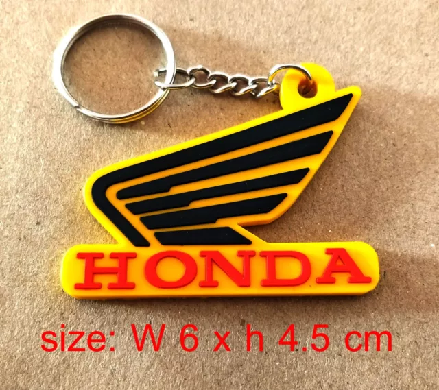 Keychain Key Ring Rubber Honda Logo Wing Motorcycle Car Bike Racing Collectables