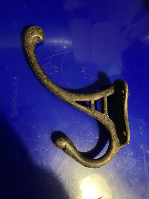 Antique Victorian Cast Iron Original Coat Hook Vintage Reclaimed Old