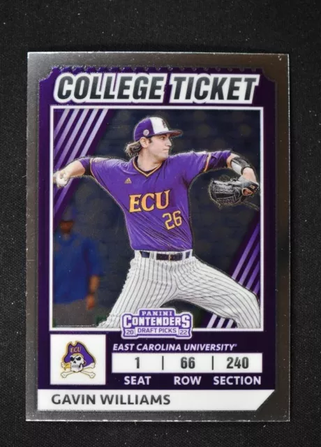 2022 Elite Extra Edition College Tickets Optic #CTO-33 Gavin Williams