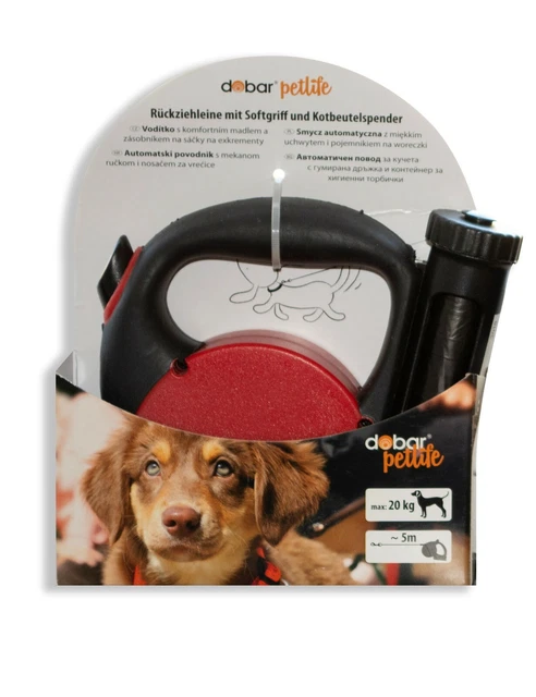 WENKO Hundeleine Mit LED-Licht & Kotbeutelspender  Automatikleine 5m, Fr  Hunde Bis 25kg