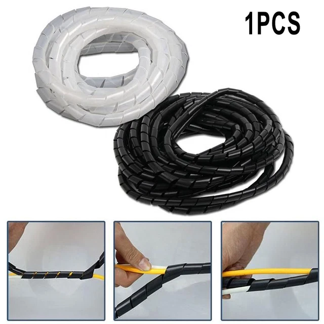 Utile protezione filo manicotto cavo bianco/nero spirale rimovibile regolabile