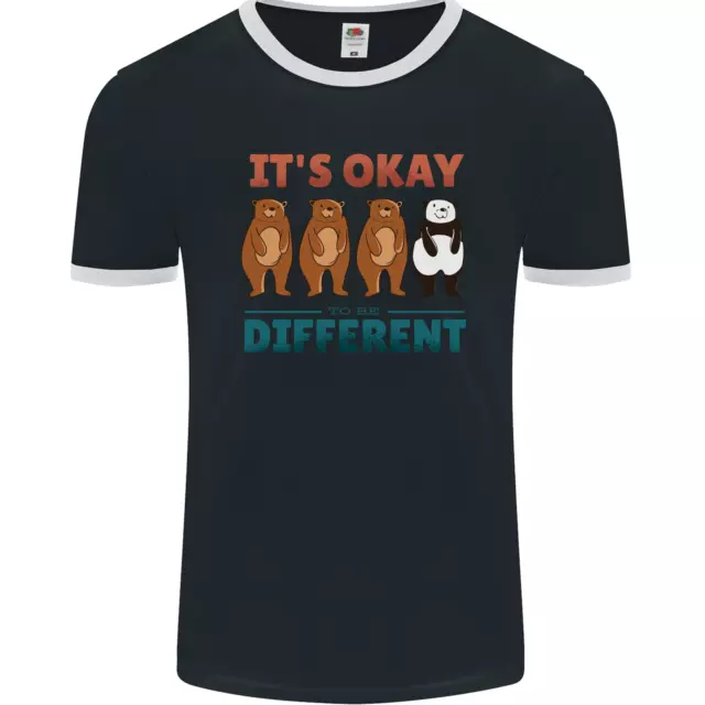 Panda Bear LGBT Its Okay to Be Different Mens Ringer T-Shirt FotL