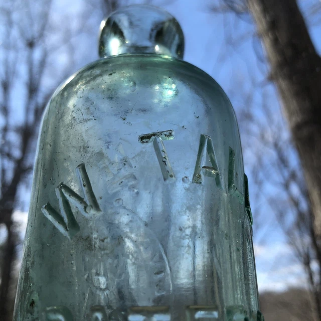 Antique W M T. Allen Paterson NJ Aqua Hutch Hutchinson Soda Bottle New Jersey 6