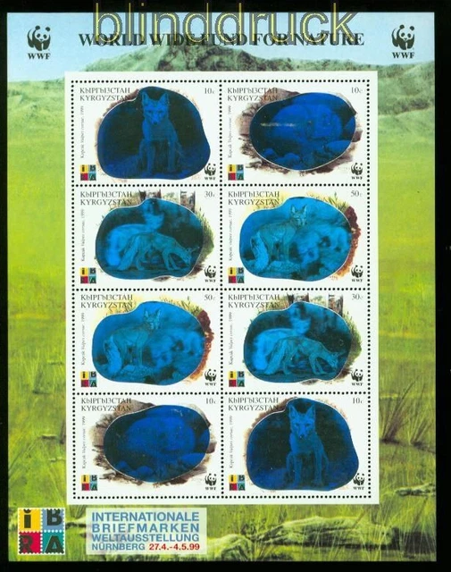 Kirgisien Mi 172/75 WWF Steppenfuchs postfrischer Kleinbogen (35572)