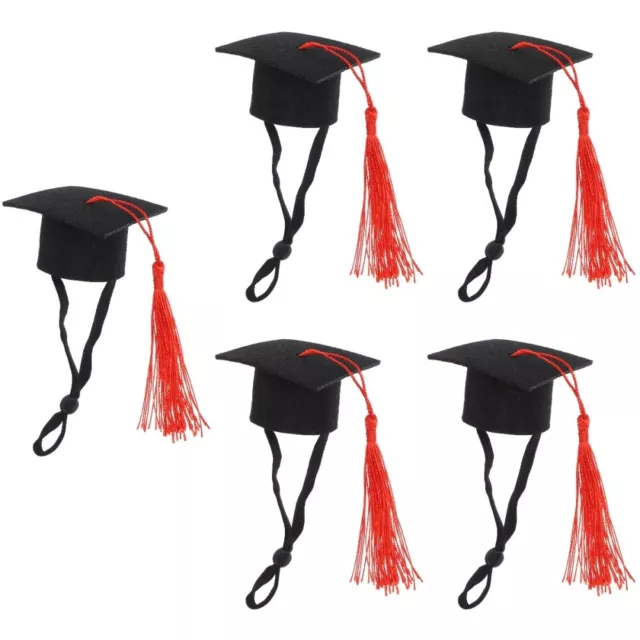 5pcs Hamster Graduation Cap Chinchilla Decorative Graduation Hat With Tassel