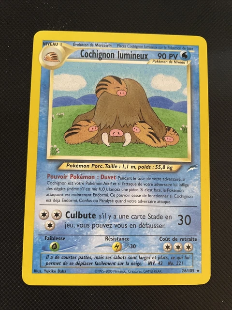 Cochignon Lumineux Unco - Pokemon 26/105 Neo Destiny Edition 2 Neuf Fr