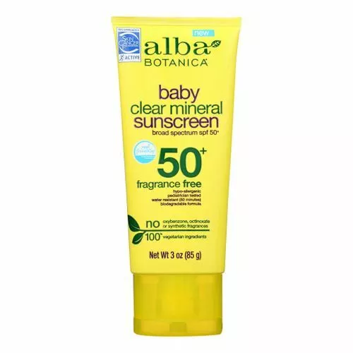 Bébé Transparent Minéraux Crème Solaire SPF 50+ 89ml Par Alba Botanica