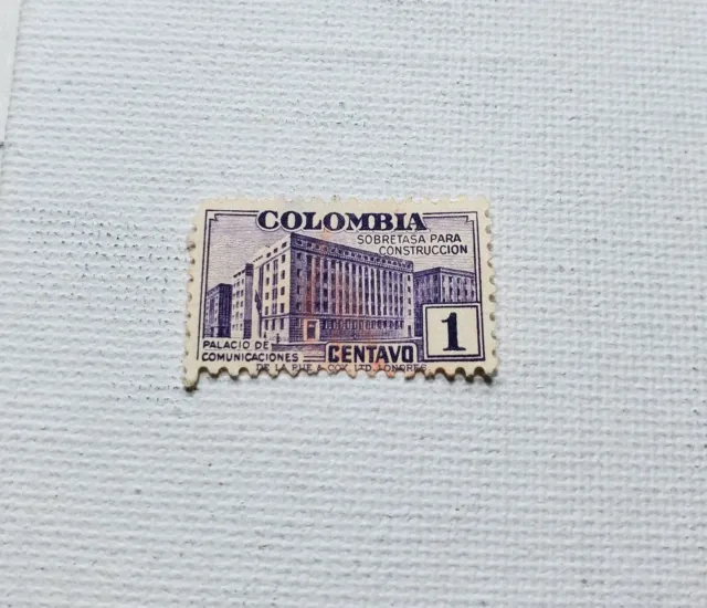 Colombia Sobretasa Para Construccion 1 Centavo Postage Stamp  04/114