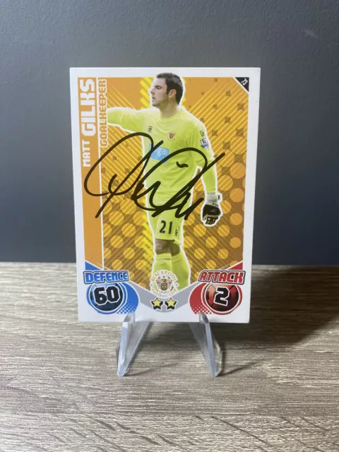 Signed Matt Gilks Blackpool FC Topps Match Attax 2010/11 Card #73