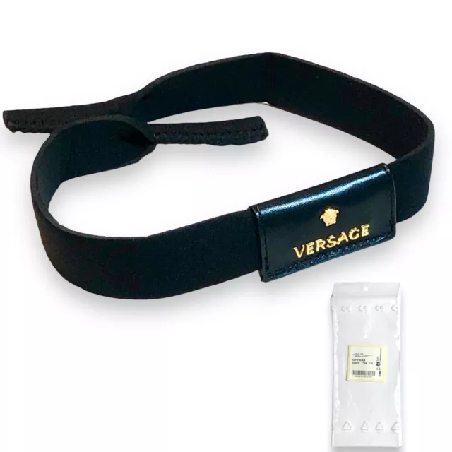 VERSACE Sunglasses Eyeglasses Black/Gold Strap Leash Genuine Light Weight ITALY