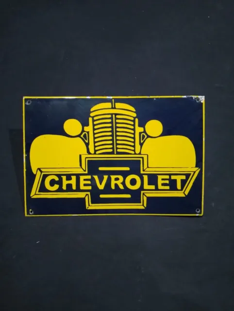 Porcelain Chevrolet Enamel Metal Sign Size 18" x 12" Inches