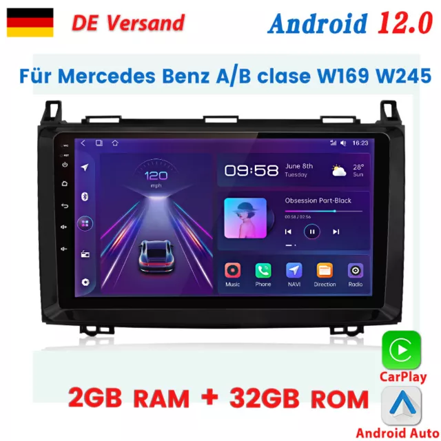 Autoradio Für Mercedes Benz A B Klasse W169 W447 W639 W245 Viano VITO Carplay 9"