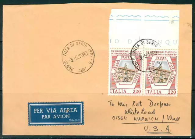 ITALIA REP. - 1980 - 20° esposizione filatelica di Napoli "Europa 80" coppia