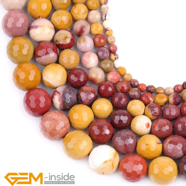 Natural Faceted Mookaite Jasper Gemstone Round Loose Beads Strand 15" 4/6/8/10mm
