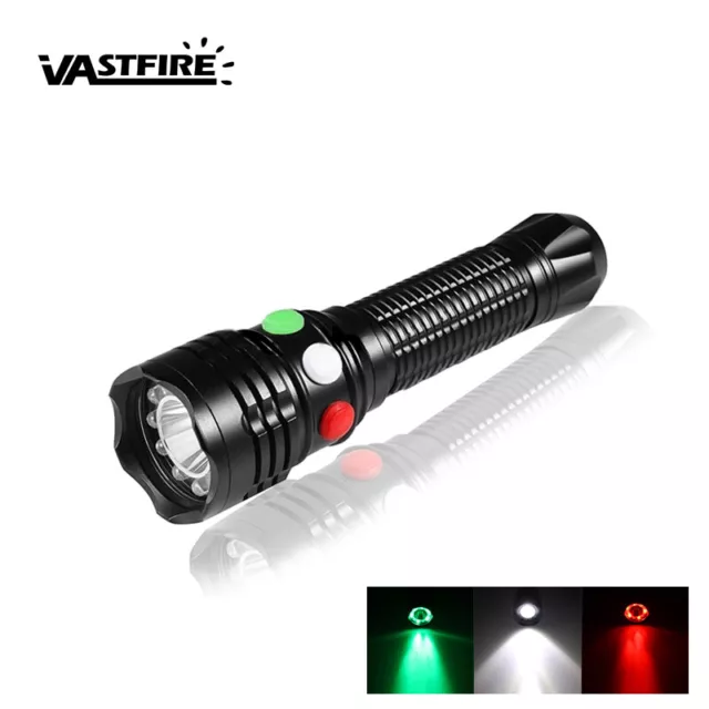 RGW Q5 LED Red Green White Railway Signal Warning Flashlight Torch