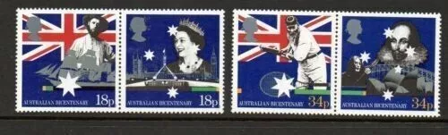 UK Great Britain GB  1982 JOINT ISSUE AUSTRALIAN BICENTENARY 20 Complete 4V mnh
