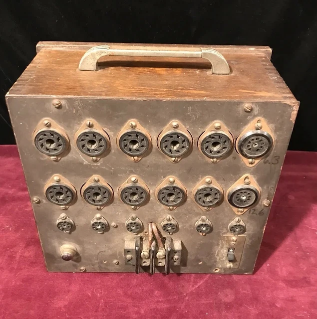 ANTIQUE VTG EARLY TUBE AMPLIFIER POWER SUPPLY RADIO GUITAR in JOINTED OAK CASE £47.44 PicClick UK