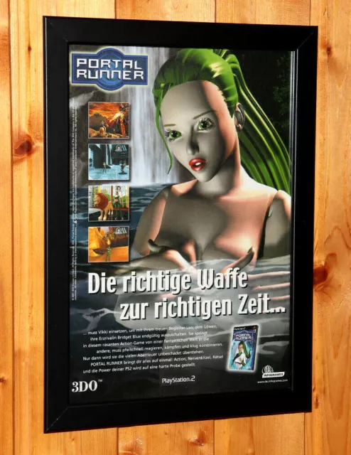 2001 Portal Runner Rare Small Poster / Vintage Ad Page Framed PS2 Game Boy Color