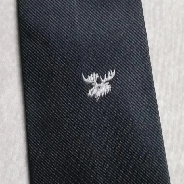 Tie Necktie Mens Vintage Crested Club Association Society GREY