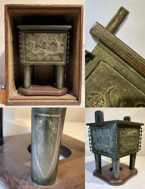 Chinese Ming Dynasty Dragon Bronze Incense Burner / W 24 × H 36[cm] 9kg