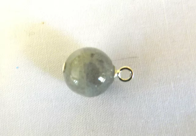 Labradorite, Lovely 9.5mm Round Bead, Sterling Silver Fitting,  Pendant/Charm