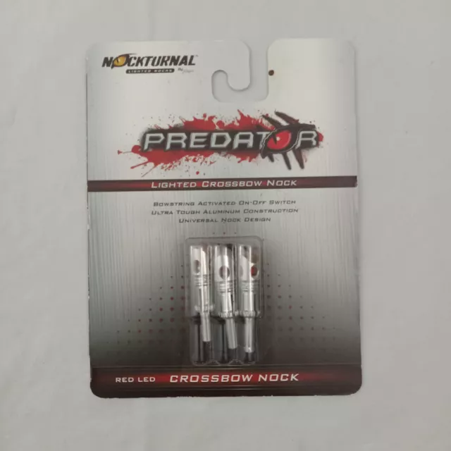 New Nockturnal Predator Crossbow Nock Red LED 3 Pk Universal Size NT-722