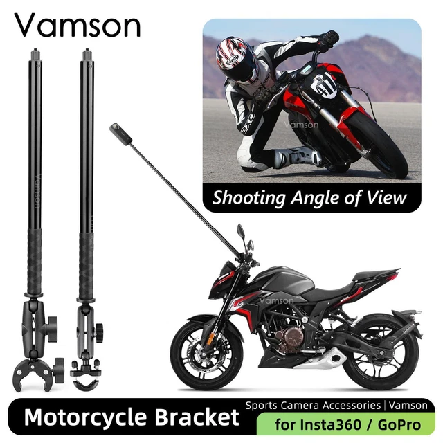Motorcycle Bike Invisible Selfie Stick bar Mount for Insta360 One X2 X3 go pro