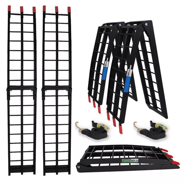 Rampe Mobile Rampe Rail de Chargement Aluminium 680 KG Pliable en Noir 2er Kit