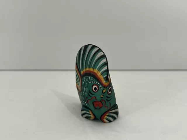 Vintage Wood Folk Art Tropical Fish Colorful Hand Painted 2.25" Hand Carved Fish