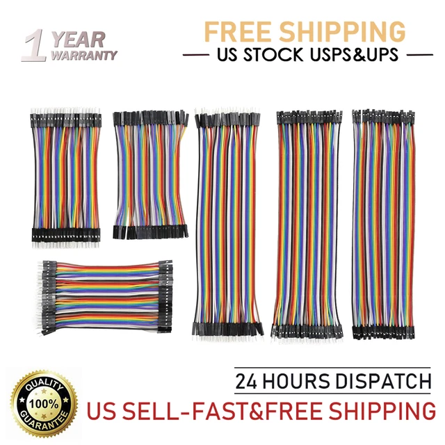 240Pcs 10 20CM Jumper Wires Solderless Breadboard Wire M-F M-M F-F for Arduino