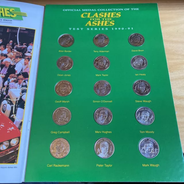 Clashes For The Ashes Test Series  1990/91  Australian Team Medals In  Folder