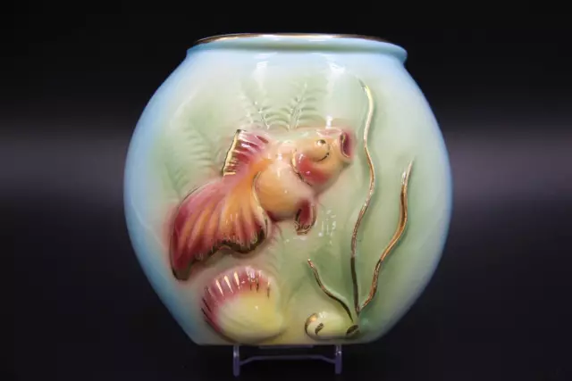 Vintage MCM Pates Pottery Goldfish Bowl Ceramic Wall Pocket Made in Australia