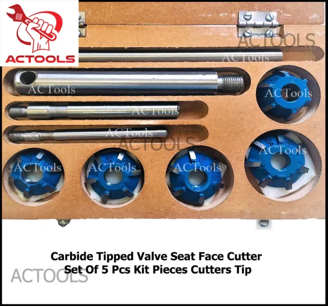 Carbide Tipped Valve Seat Face Cutter Set Of 5 Pcs Kit Cutters Tip USA ACTOOLS