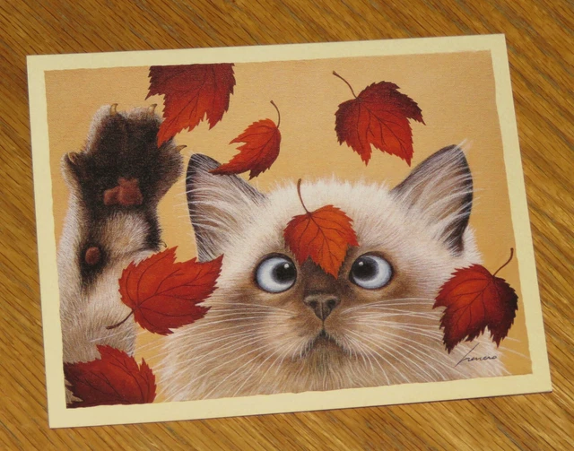 Lowell Herrero Art - Erin Martin - Cat - Vintage Lang 5 x 6 Cat Note Card 3ct